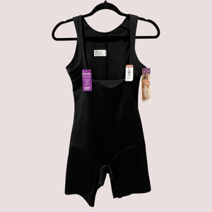 Naomi & Nicole 7071 Torsette Thigh Slimmer Shapewear Black 3XL Firm Control NWT